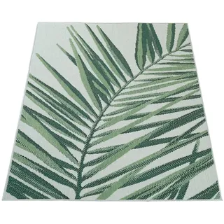 KADIMA DESIGN Outdoorteppich,, mit Palmen-Motiv, aus Polypropylen, Grün, 60 x 110 cm