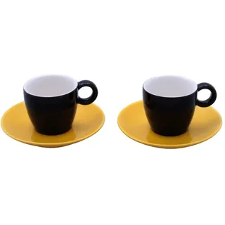 TAMLED Espressotassen in Vereinsfarben schwarz/gelb Set