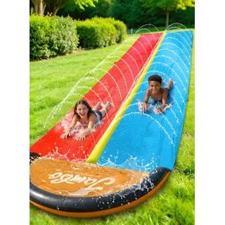 JAMBO Rasen-Wasserrutsche mit Sprinkler 549 cm/ 18 ft, Wasserrutsche Garten für Kinder, Aufblasbare Wasserrutsche, Wasserrutschmatte für Sommer, Wasserspielzeug Kinder Outdoor