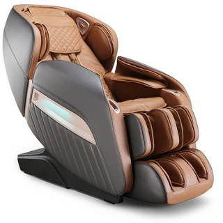 NAIPO Massagesessel, Zero-Gravity Massagestuhl, Wärmefunktion, USB, Bluetooth braun|grau