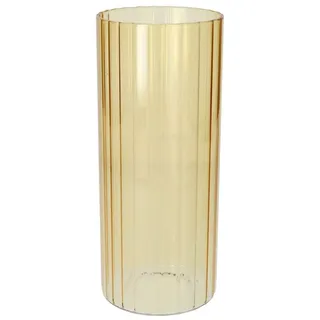 INNA-Glas Dekovase Deko Vase BLANDINA, Glas, Rillen, gelb-transparent, 24cm, Ø10cm gelb
