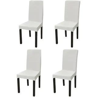 vidaXL Stuhlhusse Stretch Creme 4er Set