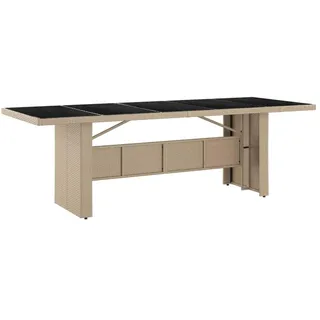 vidaXL Gartentisch mit Glasplatte 240 x 75 x 240 cm Beige