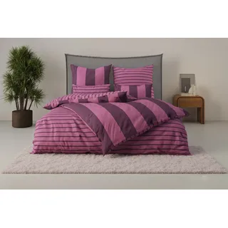 OTTO home Sari Gestreift Rosa 135 x 200 cm + 2 x 40 x 80 cm
