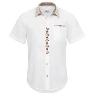Trachtenhemd NÜBLER "Trachtenhemd Mirko", Herren, Gr. 3XL, EURO, weiß, Obermaterial: 100% Baumwolle CO., Hemden Trachtenhemd