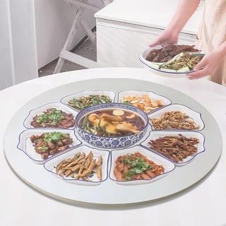 Drehbares Tablett für Esstisch, Ø 20, 24, 28, 32, 36, 39 Zoll, runder Drehteller aus Holz, 360° stufenlos drehbarer Tischdrehteller, zum einfachen Teilen von Speisen