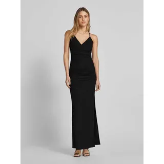 Abendkleid in Wickel-Optik, Black, 36