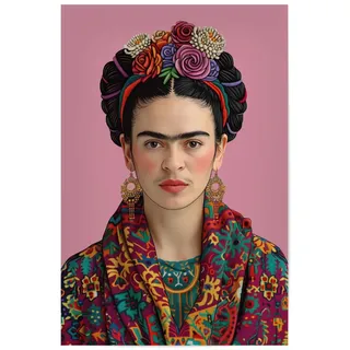 artboxONE Poster 30x20 cm Floral Frida Klassisch-Elegant-rosa - Bild Frida Kahlo