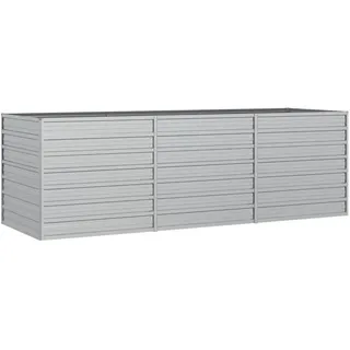 vidaXL Garten-Hochbeet verzinkter Stahl rechteckig 320 x 80 x 77 cm Silber 