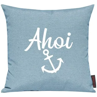 Shirtinstyle Sofakissen AHOI Anker, Größe 40 x 40cm, Farbe Tuerkis