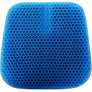 FELIXLEO Sitzkissen Gel Sitzkissen Waben Orthopädisch Atmungsaktiv 45x42x3 cm Navy
