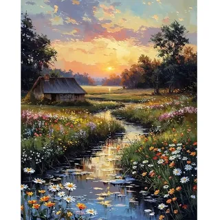 Malen nach Zahlen Erwachsene Sonnenuntergang DIY Leinwand Set 40x50cm