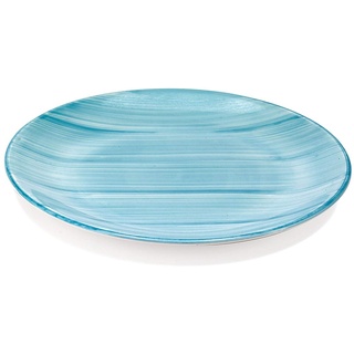 Zafferano Striche - Porzellan Dessertteller, Durchmesser 210 mm, Farbe Acquamarin, spülmaschinenfest bis 60° - Set 6-teilig