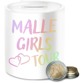 Shirtracer Spardose Malle Girls Tour Mallorca Tour Mädels Malle Party Mädchen Urlaub, (1-tlg), Sommerurlaub Spardose weiß