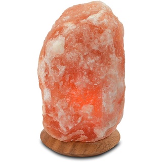 HIMALAYA SALT DREAMS Salzkristall-Tischlampe Rock, Leuchtmittel wechselbar, Warmweiß, Handgefertigt - jeder Stein ein Unikat, H: ca.23 cm, ca.4-6 kg orange