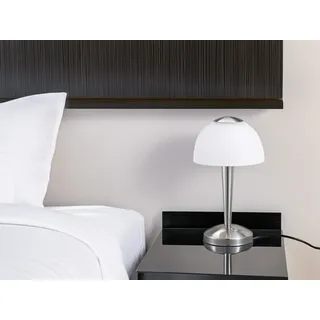 Kleine LED Tischlampe mit Glas Lampenschirm, Pilzlampe dimmbar, Nachttischlampe