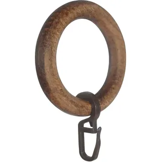 GARESA Gardinenring GARESA "Holzring mit Haken" Gr. 1, braun (eichefarben), Ø:28cm, Gardinenbefestigungen, für Durchmesser bis 28mm, einfache Montage