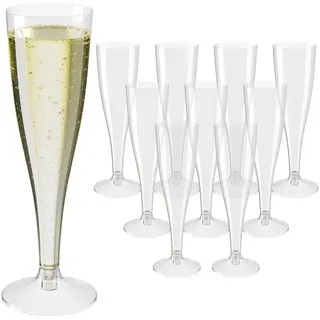Wellgro Glas Sektgläser aus Kunststoff 100ml mit Eichstrich, 120-tlg.