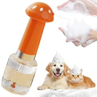 Seifenspender Automatisch Hunde, Schaumseifenspender Automatisch für Hundebadewanne, Hunde Elektrischer Seifenspender, USB Wiederaufladbarer Schaumseifenspender zum Baden von Hund und Katzen (Pilz)