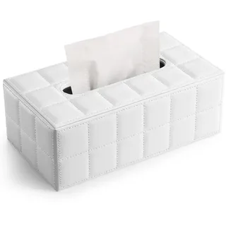 GORESE Kosmetiktücherbox Tücher Box aus Leder (Weiß)