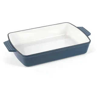 Salter Chester Gusseisen-Bräter, rechteckig, 39,7 x 23,7 cm, grün | Ofenfest bis 240 °C, induktionsgeeignet, PFAS-freie Beschichtung, emailliert, vom Herd in den Ofen auf den Tisch