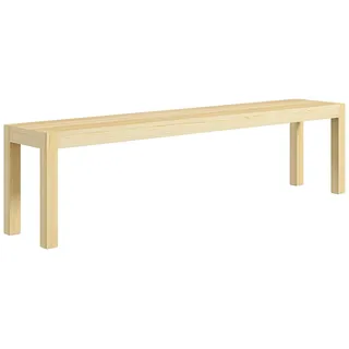 STILVORA Sitzbank Kiefernholz Natur 175x33x45 cm 3 Sitzer bis 330 kg mit rutschhemmenden Fußpads, modern und vielseitig für Küche Esszimmer Flur