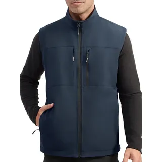 FREE SOLDIER Herren Winterweste Warme Freizeit-Fleeceweste Winddichte Reversible Ärmellose Softshell Weste für Arbeit und Wanderungen (Blau,L) - L