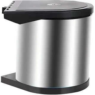 Relaxdays Einbaumülleimer 8 l Schwarz/Silber