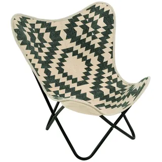 Lesli Living Stuhl Schmetterlingsstuhl Butterfly Chair BRENT Metall+Stoff schwarz