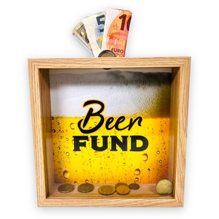 BUSDUGA 4059 Sparkasse Beer Fund Spardose Bierkasse Bilderrahmen 20x20x5 cm