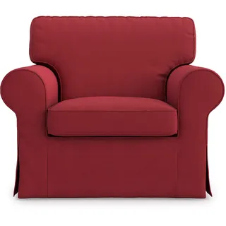 MASTERS OF COVERS Ersatz-Sesselbezug für IKEA Ektorp, Sesselüberwurf, Sesselhusse für Ektorp, Ektorp Sessel Bezug, Ektorp Hussen, 104 cm x 88 cm x 88 cm (Baumwolle, Rot)