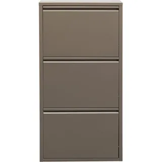 Kare Design Schuhschrank Caruso, Taupe, 104x50x15 cm, Schuhkipper, Schuhablage, mit 3 Klappen, für 6 Paar Schuhe, Schmal, Platzsparend, Hoch, Eingangsbereich