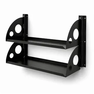 QLS Wandregal Regalsystem aus Stahl Pulverbeschichtet schwarz, Modular, individuell kombinierbar und jederzeit erweiterbar