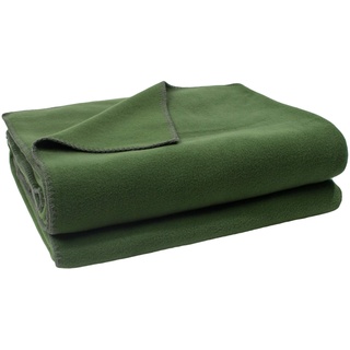 Zoeppritz Decke in der Farbe: Dunkelgrün, aus 65% Polyester, 35% Viscose hergestellt, Größe: 160x200 cm, 103291-661-160x200
