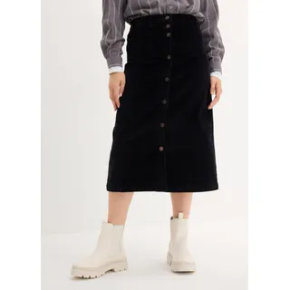 bonprix Cordrock Damen Schwarz 38