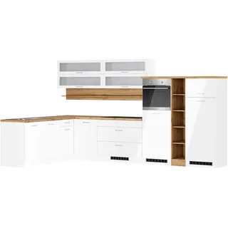 kochstation Winkelküche L-Form 360 cm weiß