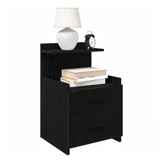 vidaXL Nachtschrank mit 2 Schubladen 40 x 36,5 x 62 cm Schwarz
