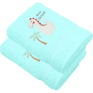 Lashuma Neugeborenen-Geschenkset (Set, 2-tlg) Blaue Kinderhandtücher bestickt 50x90 cm für Jungen blau