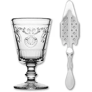 1x La Rochere Absinth Glas Versailles 200ml + 1x Absinth Löffel Losanges 41"