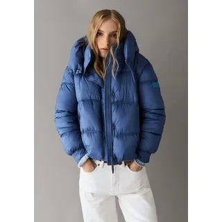 Pepe Jeans Wintermantel PEPE JEANS "winter coat LAUREN SHORT", Damen, Gr. XL, blau (steel blau), 100% Polyester, Mäntel Wintermantel
