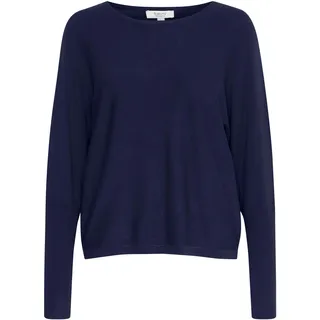 b.young BYMMMORLA Damen Strickpullover Feinstrick Pullover Shirt mit U-Boot-Ausschnitt Loose fit, Größe:M, Farbe:Navy Blazer (193923) - M