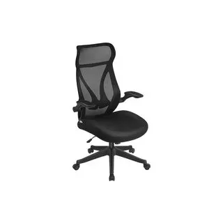 Bürostuhl mit Rückenlehne und Armlehnen tintenschwarz