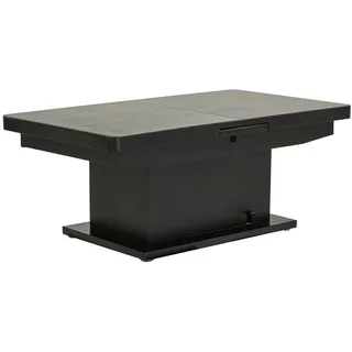 Livetastic Couchtisch, Schwarz, Metall, Keramik, rechteckig, Sockel, 49.5-79x70x125-150 cm, ausziehbar, höhenverstellbar, einfacher Aufbau, Wohnzimmer, Wohnzimmertische, Couchtische, Couchtische höhenverstellbar