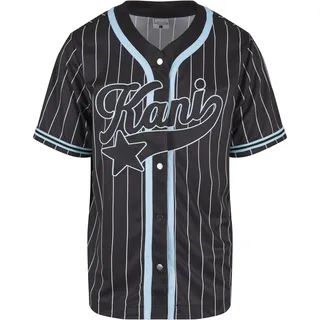 Karl Kani Star Logo Pinstripe Baseball Hemd Schwarz S