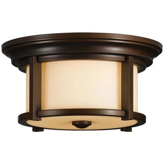 Deckenlampe Leuchte Wohnzimmerleuchte Badezimmerlampe IP44 Stahl Glas D 33 cm