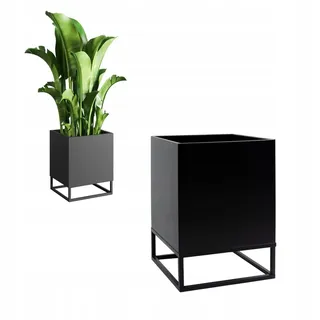 FLOWERPOT Metall-Blumentopfüberzug Schwarz Loft Bordeaux S 37x37x45