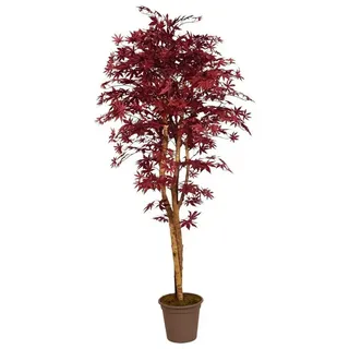 Kunstbaum Künstlicher Japanischer Ahorn GORDJUSCHA, Echtstämme, dunkelrot, 350cm Ahorn (Japanischer Ahorn), artplants, Höhe 350.0 cm rot
