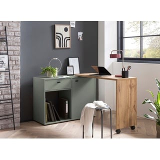 Schildmeyer Schreibtisch Tiny Working, praktisch im Home Office, Sideboard mit flexibler Arbeitsplatte grün