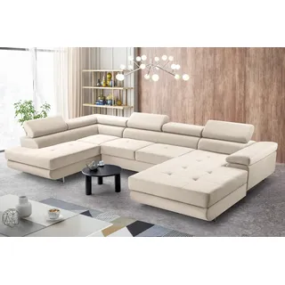 Ax Living Arborio Xl Wohnlandschaft Xxl U Form Eckcouch In Beige L