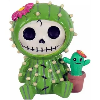 Furrybones Monster - Kaktus Prickle | ca. 7 cm hoch, 4,5 cm breit & 5 cm tief - Grün/Weiß/Schwarz/Rosa